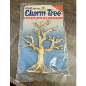 Vintage Sears Portrait Studio Gold Charm Tree‎ Photo Display NOS
